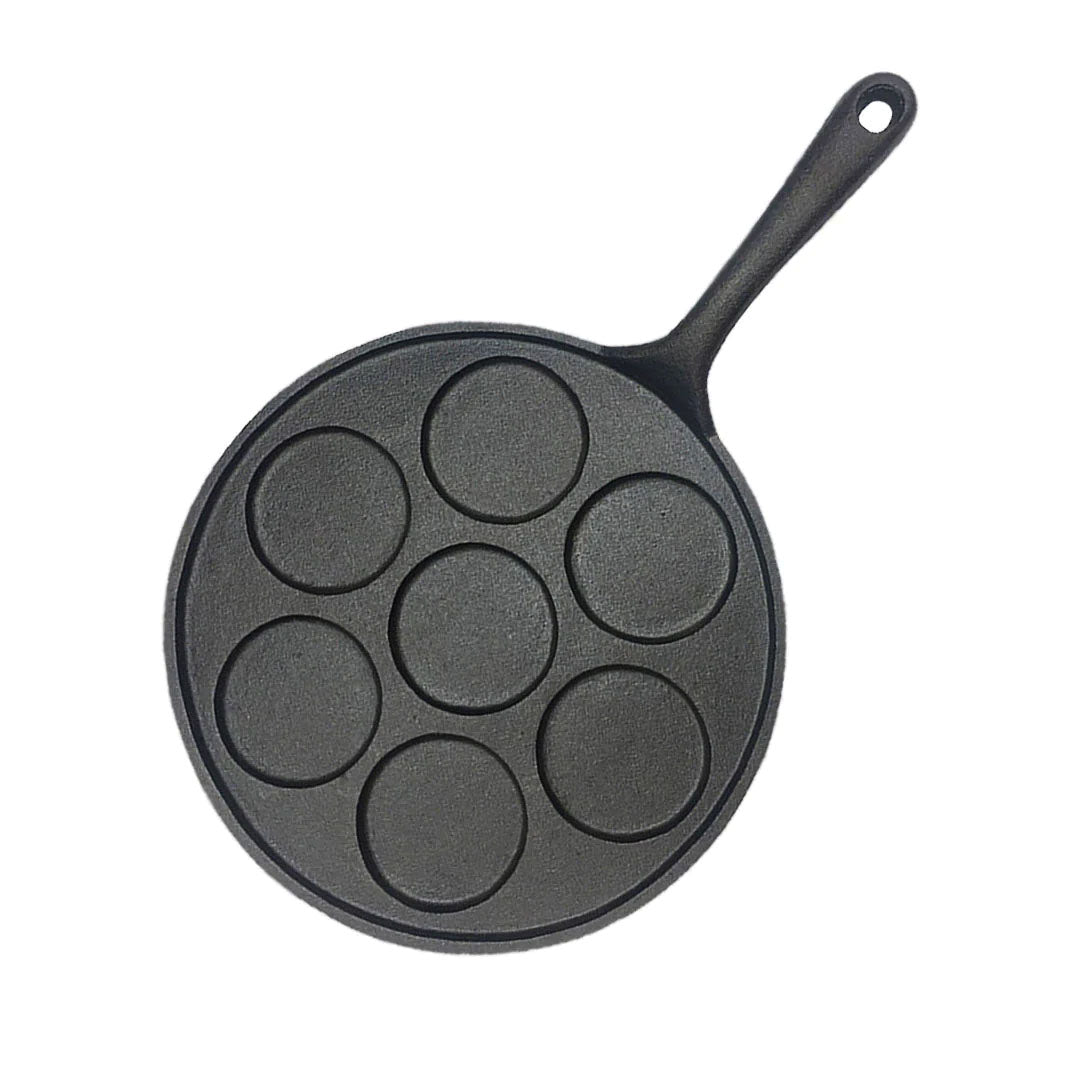 SOGA 23cm Cast Iron Takoyaki Fry Pan Octopus Balls Maker 7 Hole Cavities Grill Mold - Cafe Supply