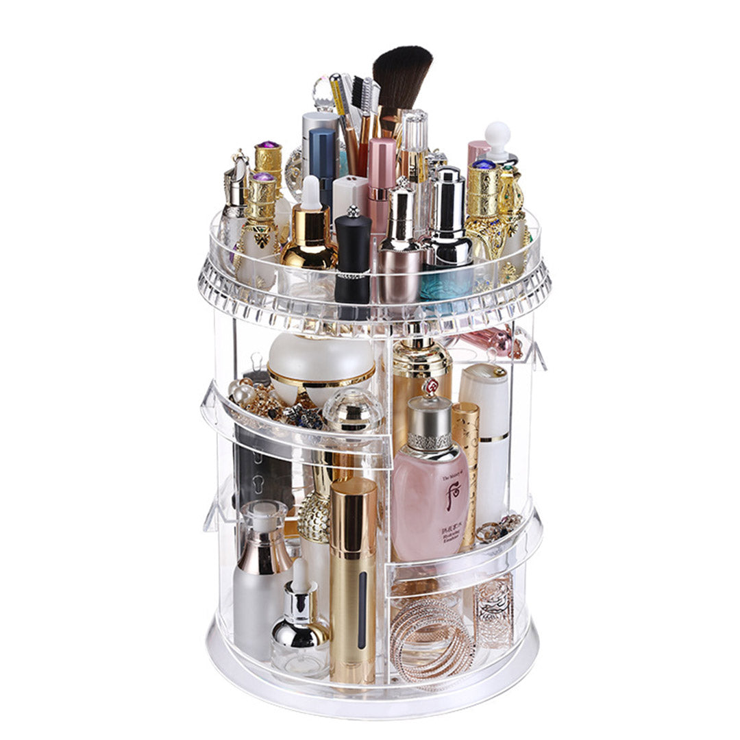 SOGA 360 Degree Rotating Makeup Organiser Cosmetics Holder Display Stand Skincare Home Decor - Cafe Supply