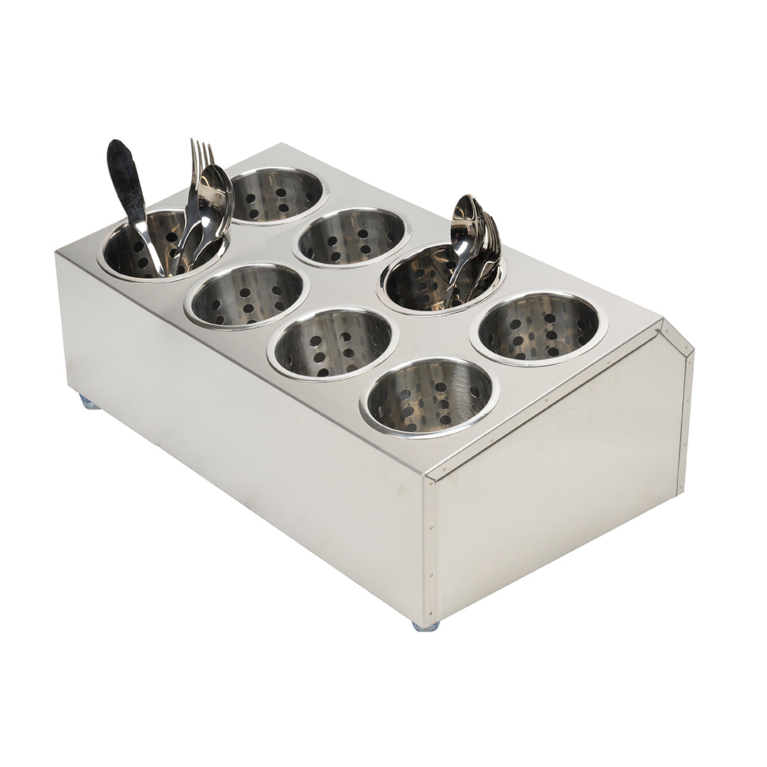 SOGA 18/10 Stainless Steel Commercial Conical Utensils Cutlery Holder with 8 Holes - Cafe Supply