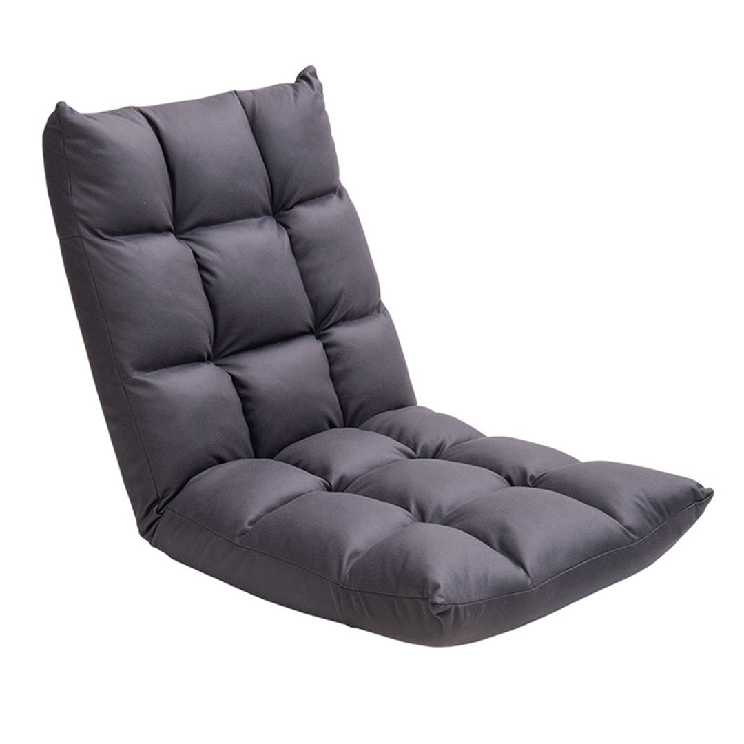 SOGA Grey Lounge Floor Recliner Adjustable Gaming Sofa Bed Foldable Indoor Outdoor Backrest Seat Home Office Decor - Cafe Supply