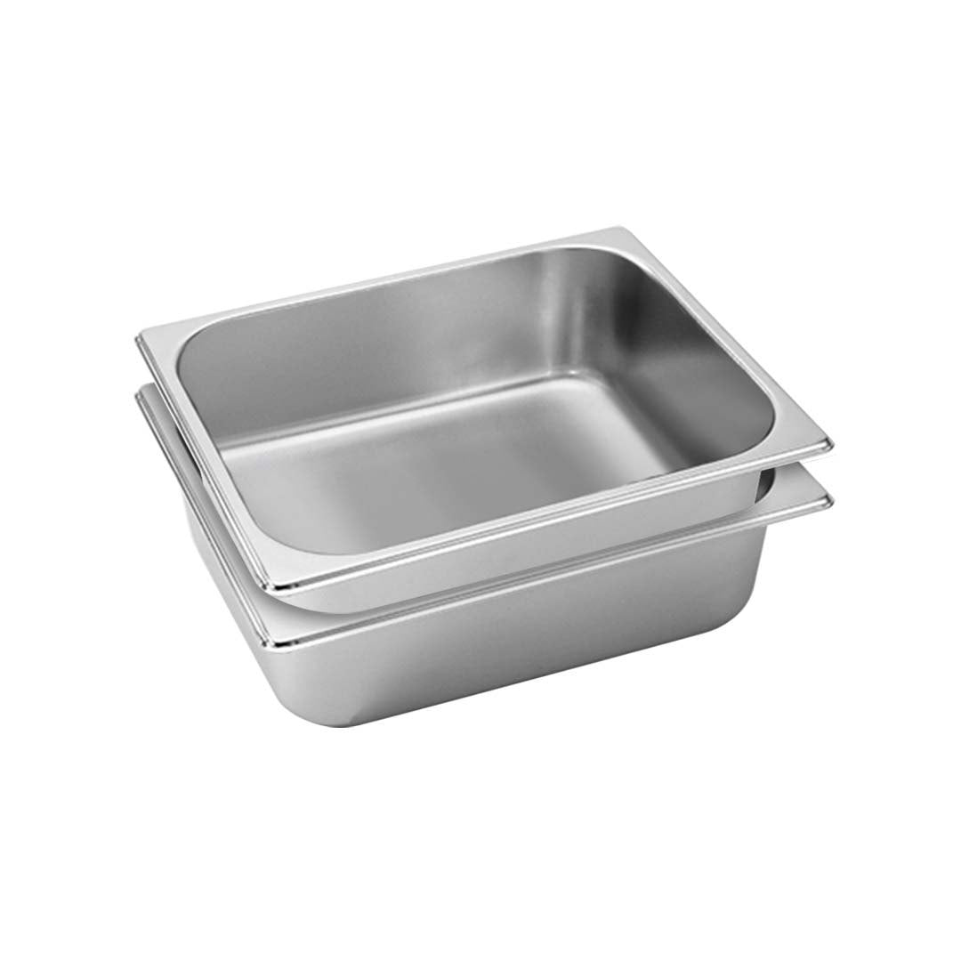 SOGA 2X Gastronorm GN Pan Full Size 1/2 GN Pan 10cm Deep Stainless Steel Tray - Cafe Supply