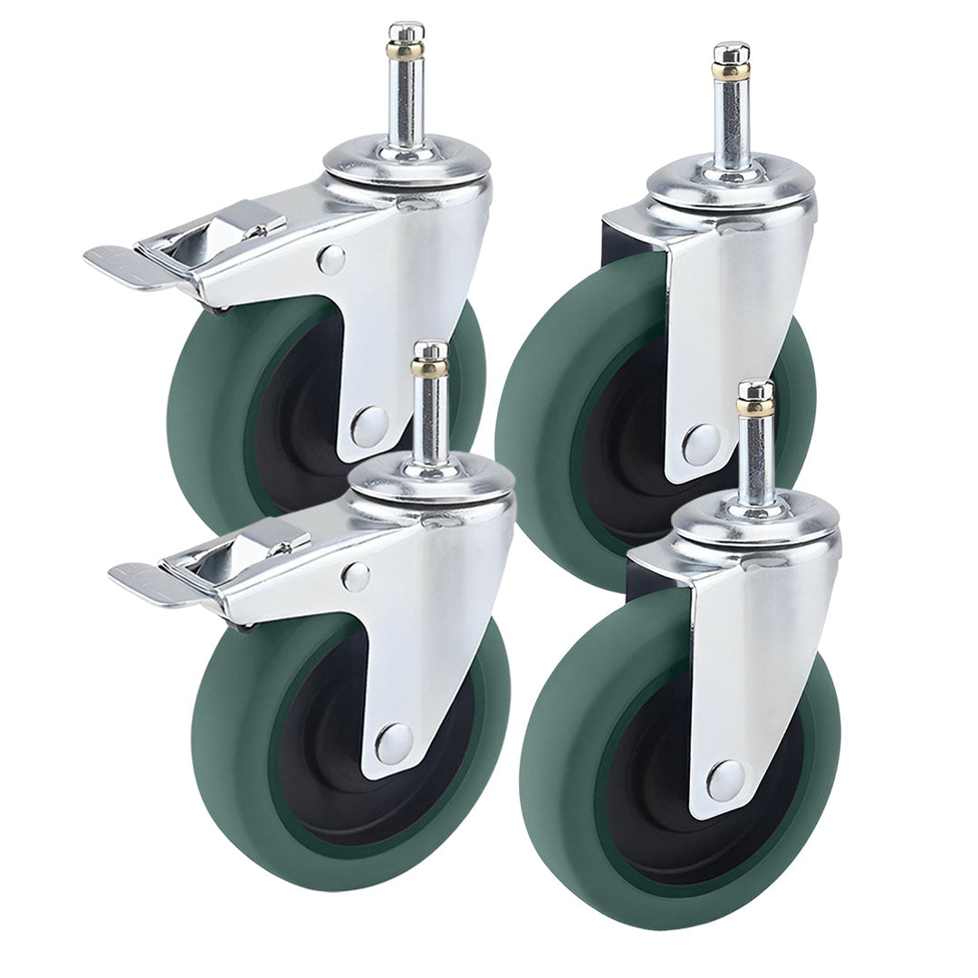 SOGA 4" Heavy Duty Polyurethane Swivel Castor Wheels with 2 Lock Brakes Casters - Cafe Supply