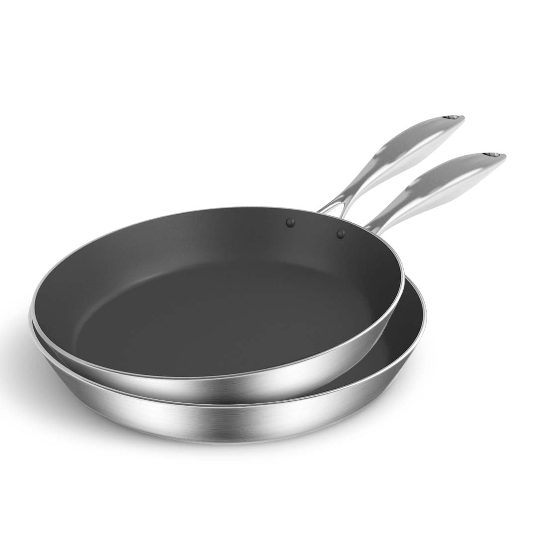 SOGA Stainless Steel Fry Pan 24cm 32cm Frying Pan Induction Non Stick Interior - Cafe Supply