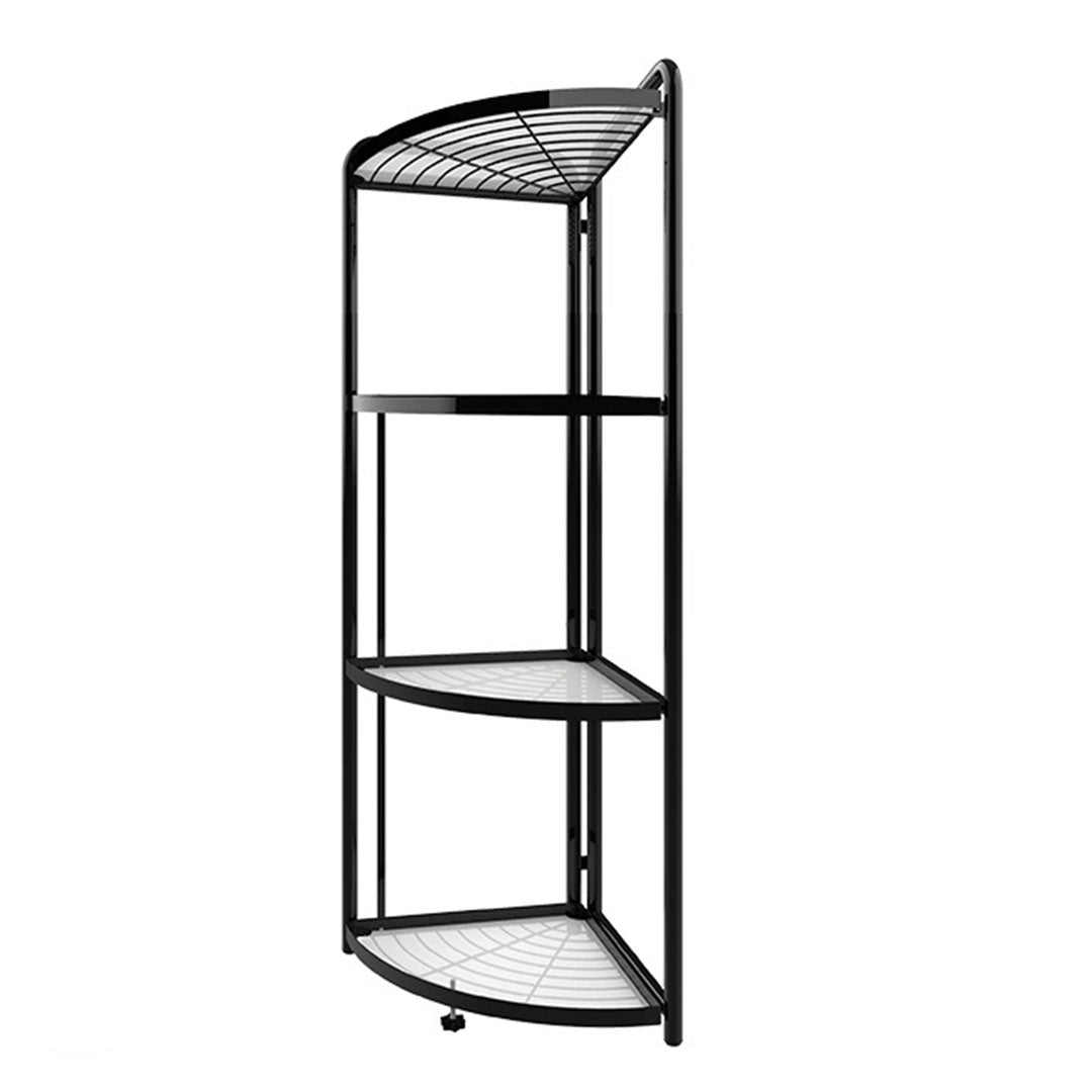 SOGA 4 Tier Steel Triangular Corner Stand Multi-Functional Shelves Portable Storage Organizer - Cafe Supply
