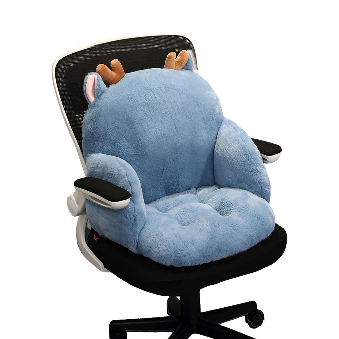 SOGA Blue Deer Shape Cushion Soft Leaning Bedside Pad Sedentary Plushie Pillow Home Decor - Cafe Supply