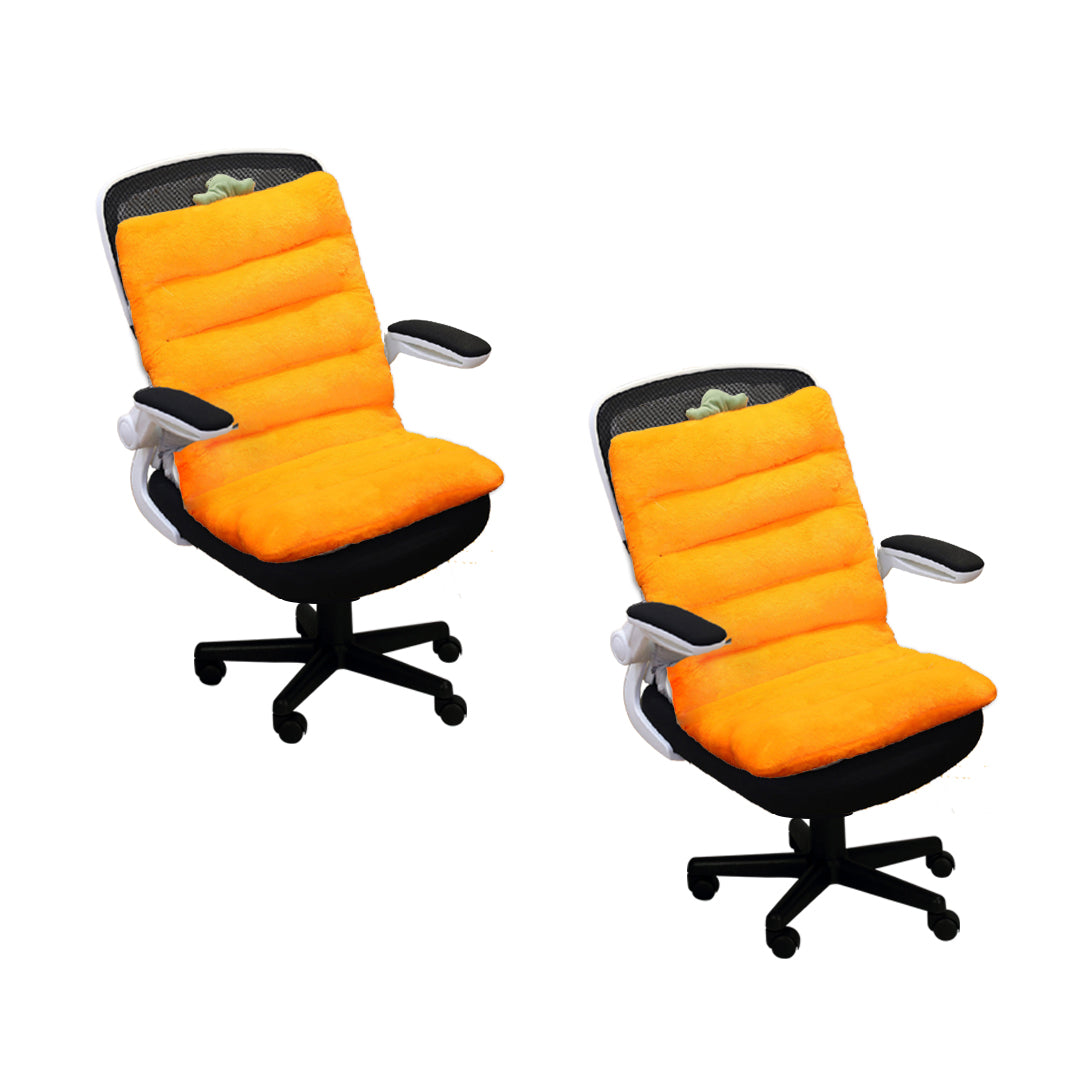 SOGA 2X Orange One Piece Siamese Cushion Office Sedentary Butt Mat Back Waist Chair Support Home Decor - Cafe Supply