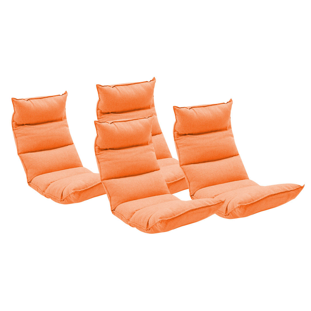 SOGA 4X Foldable Tatami Floor Sofa Bed Meditation Lounge Chair Recliner Lazy Couch Orange - Cafe Supply
