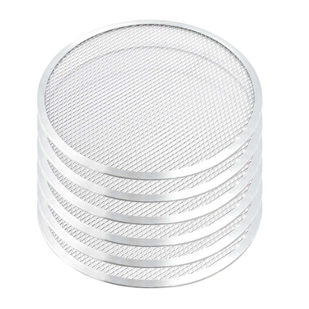 SOGA 6X 10-inch Round Seamless Aluminium Nonstick Commercial Grade Pizza Screen Baking Pan - Cafe Supply