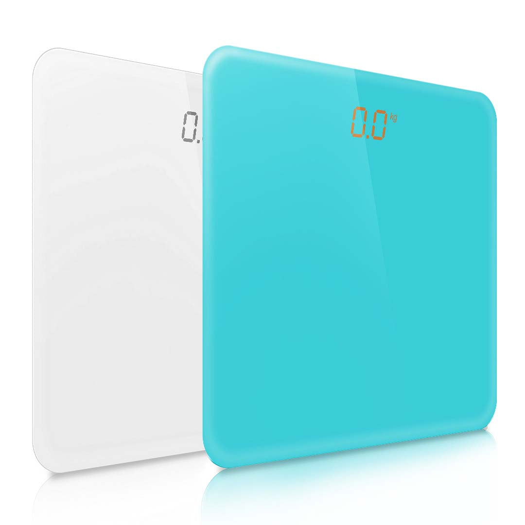 SOGA 2X 180kg Digital Fitness Weight Bathroom Gym Body Glass LCD Electronic Scales White/Blue - Cafe Supply