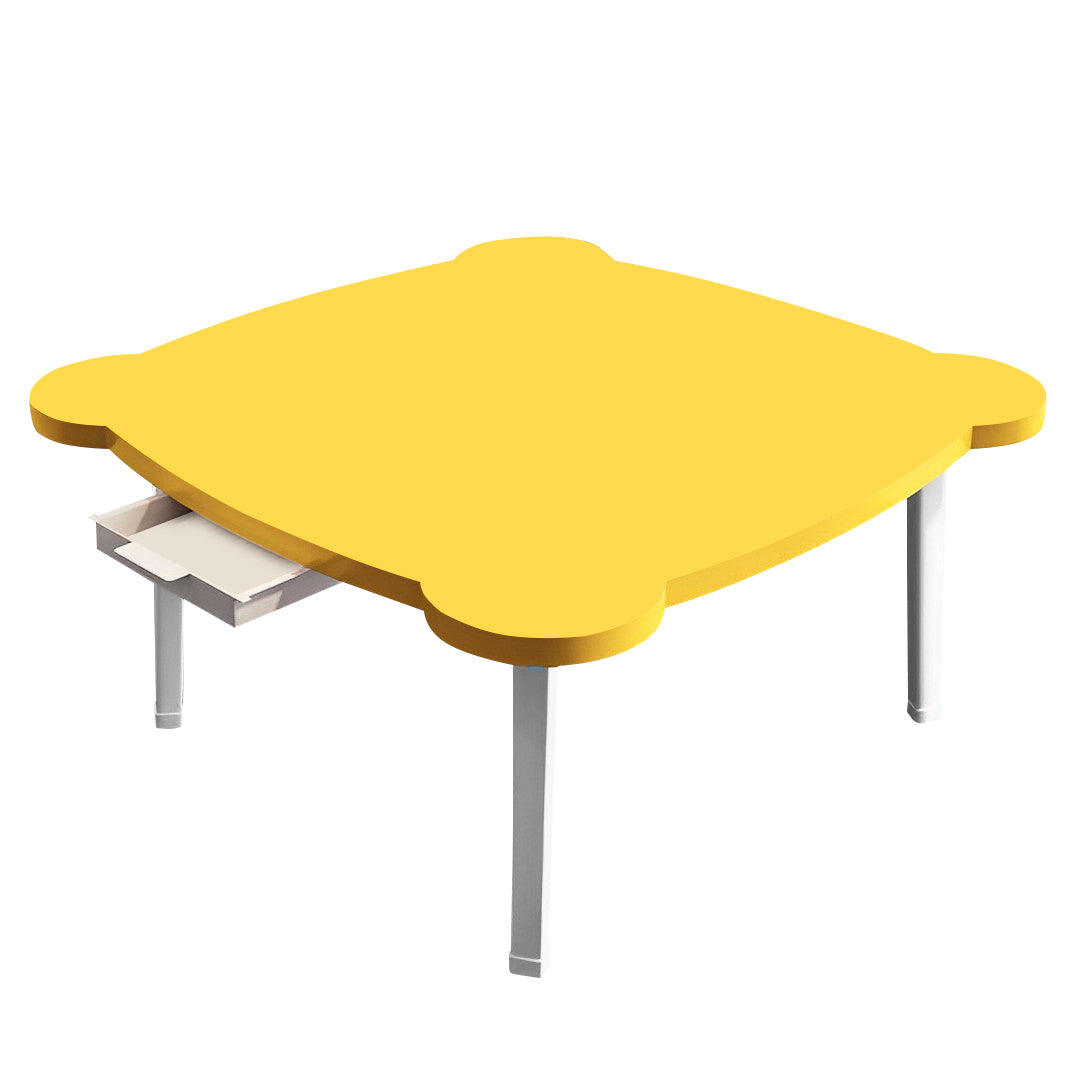 SOGA Yellow Minimalist Cat Ear Portable Floor Table Small Space-Saving Mini Desk Home Decor - Cafe Supply