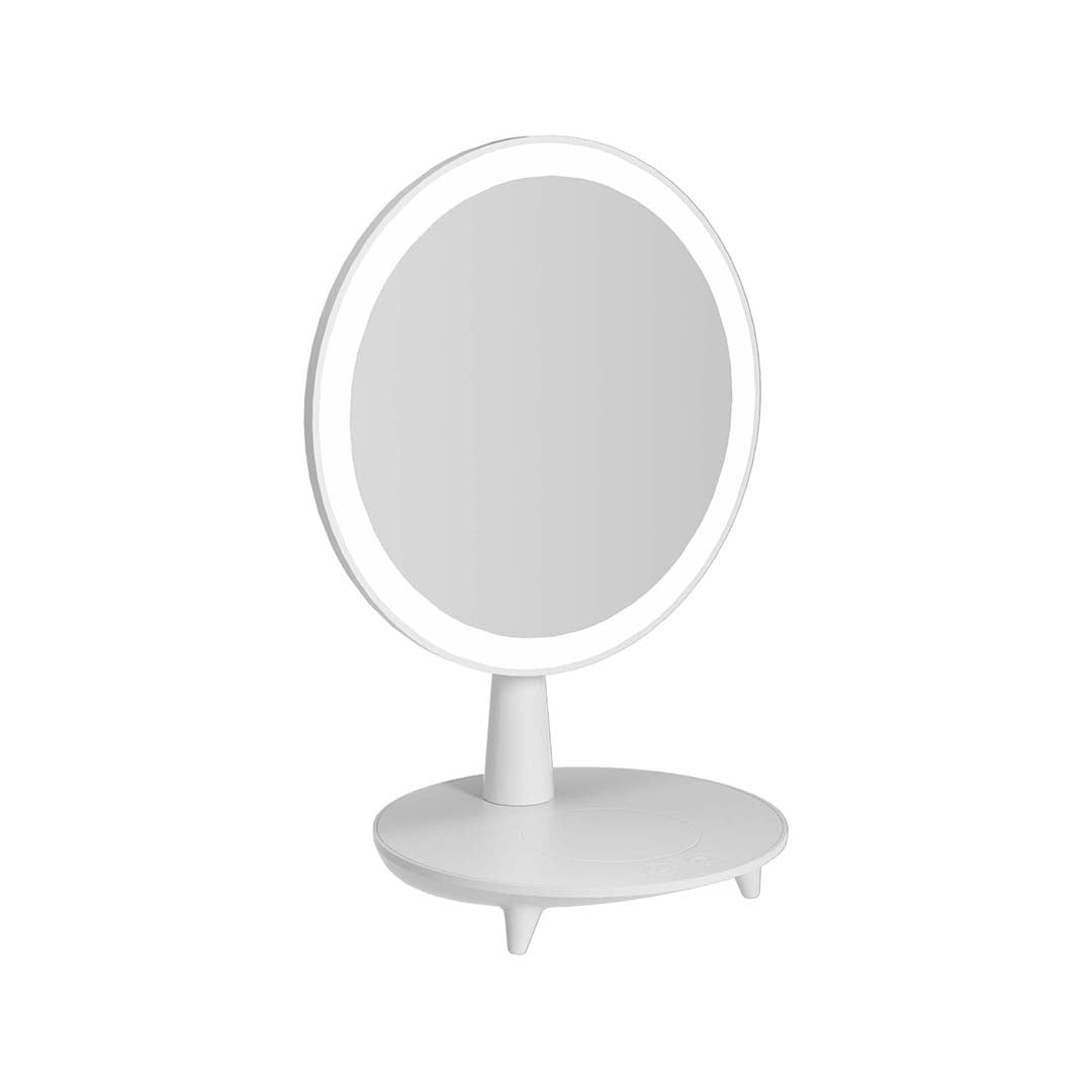 SOGA Round White Rechargeable LED Light Makeup Mirror Tabletop Vanity Home Decor - Cafe Supply