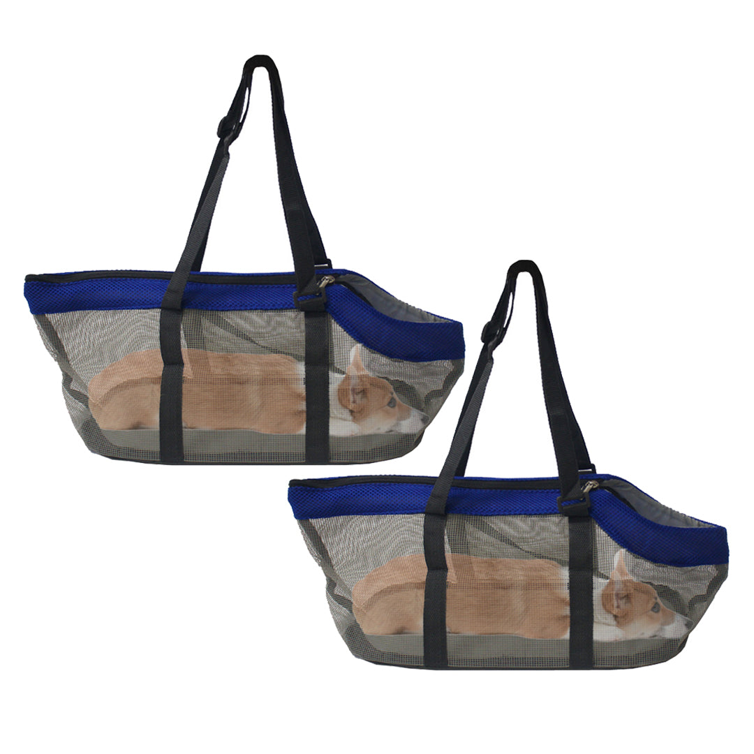 SOGA 2X Grey Pet Carrier Bag Breathable Net Mesh Tote Pouch Dog Cat Travel Essentials - Cafe Supply