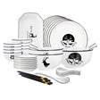 SOGA White Antler Printed Ceramic Dinnerware Set Crockery Soup Bowl Plate Server Kitchen Home Decor Set of 28 - Cafe Supply