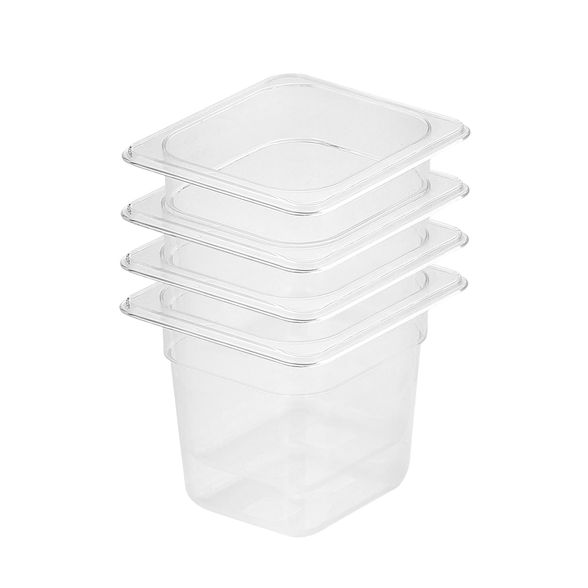 SOGA 150mm Clear Gastronorm GN Pan 1/6 Food Tray Storage Bundle of 4 - Cafe Supply