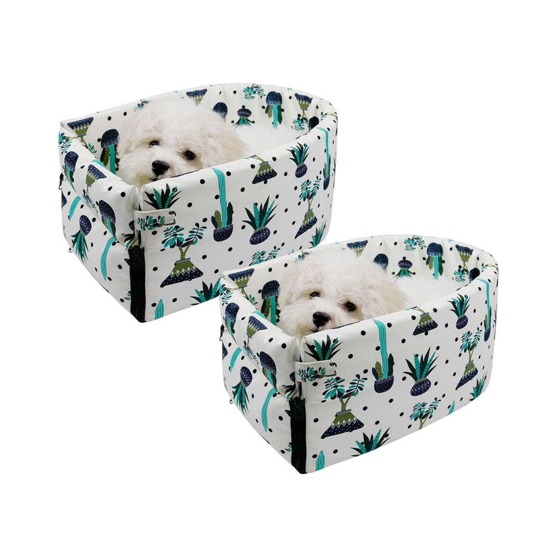 SOGA 2X Car Central Control Nest Pet Safety Travel Bed Dog Kennel Portable Washable Pet Bag White - Cafe Supply