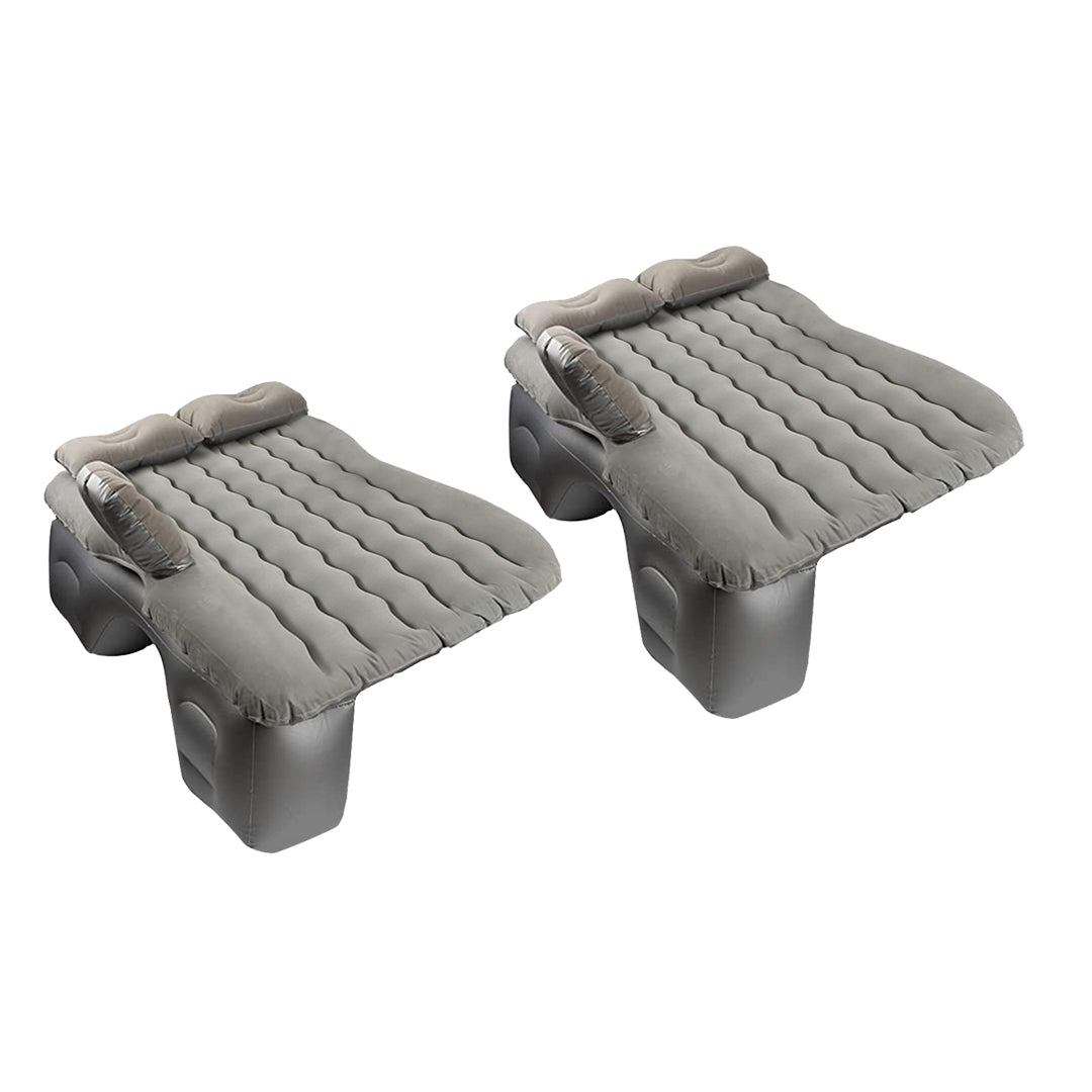 SOGA 2X Grey Ripple Inflatable Car Mattress Portable Camping Air Bed Travel Sleeping Kit Essentials - Cafe Supply