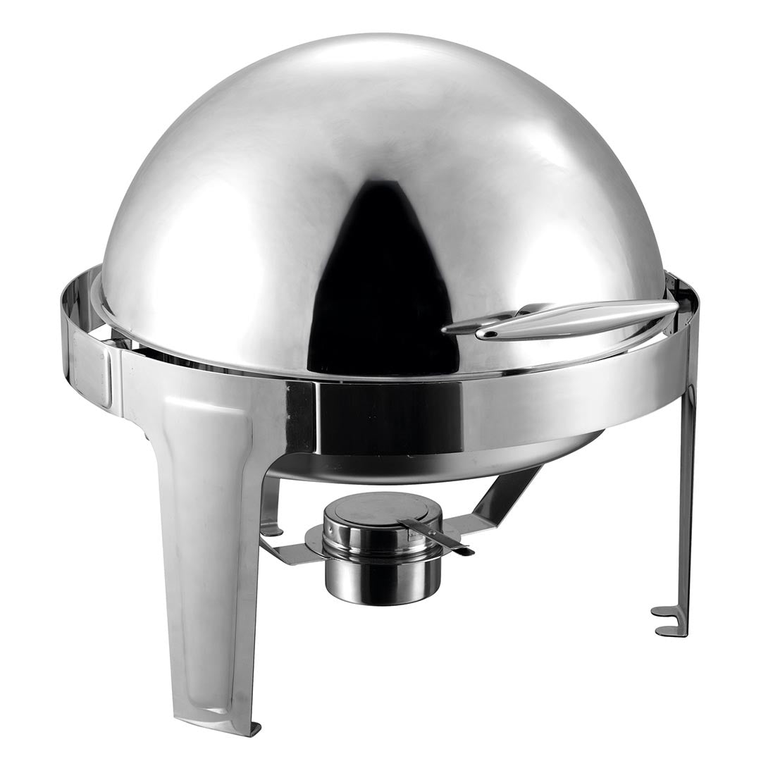SOGA 6L Stainless Steel Chafing Food Warmer Catering Dish Round Roll Top - Cafe Supply