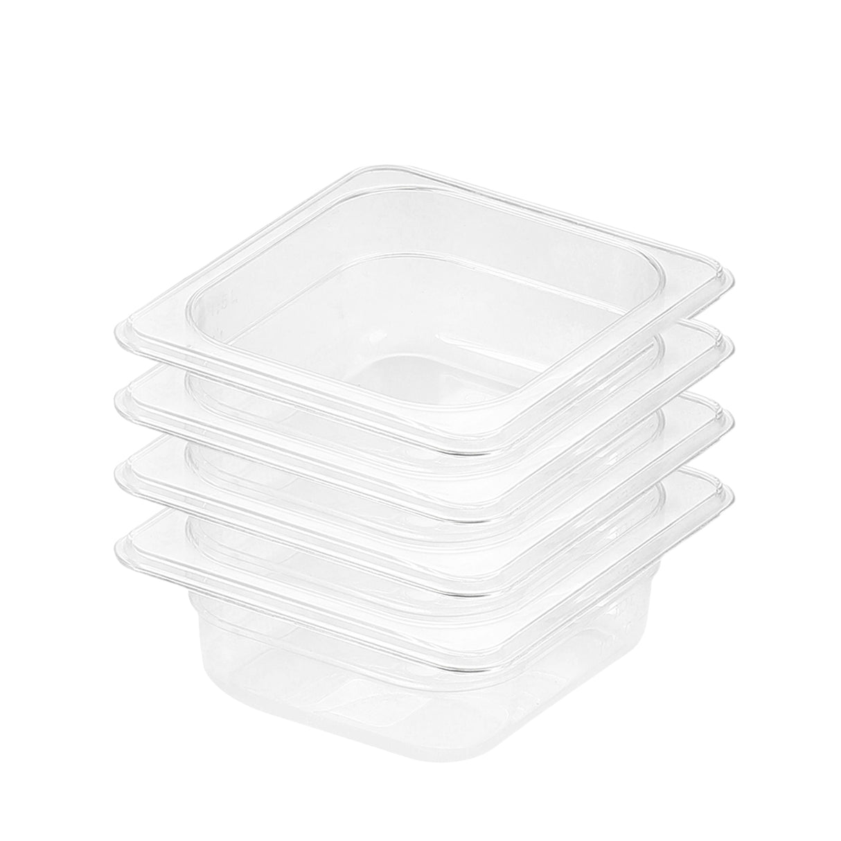 SOGA 65mm Clear Gastronorm GN Pan 1/6 Food Tray Storage Bundle of 4 - Cafe Supply