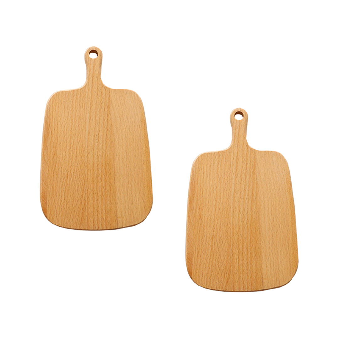 SOGA 2X 26cm Brown Rectangle Wooden Serving Tray Chopping Board Paddle with Handle Home Decor - Cafe Supply