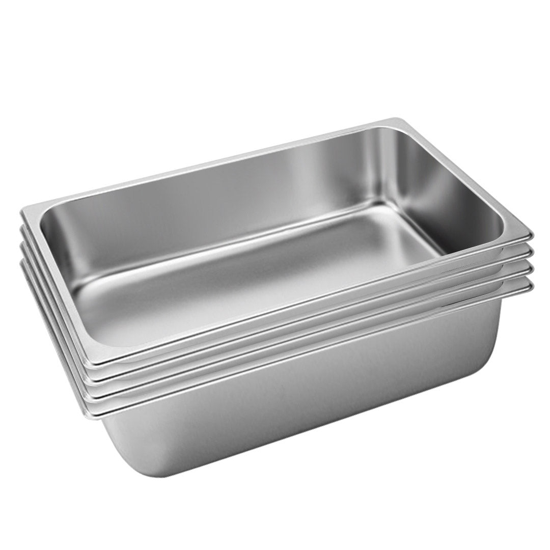 SOGA 4X Gastronorm GN Pan Full Size 1/1 GN Pan 15cm Deep Stainless Steel Tray - Cafe Supply