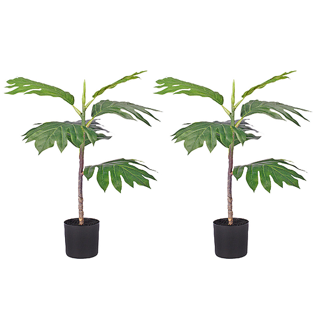 SOGA 2X 60cm Artificial Natural Green Split-Leaf Philodendron Tree Fake Tropical Indoor Plant Home Office Decor - Cafe Supply