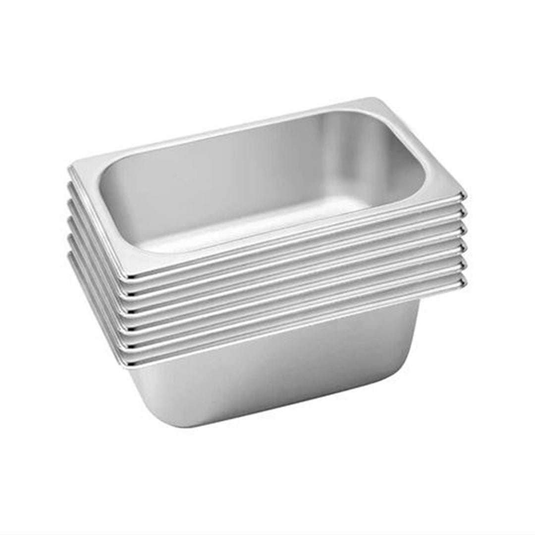SOGA 6X Gastronorm GN Pan Full Size 1/3 GN Pan 10cm Deep Stainless Steel Tray - Cafe Supply