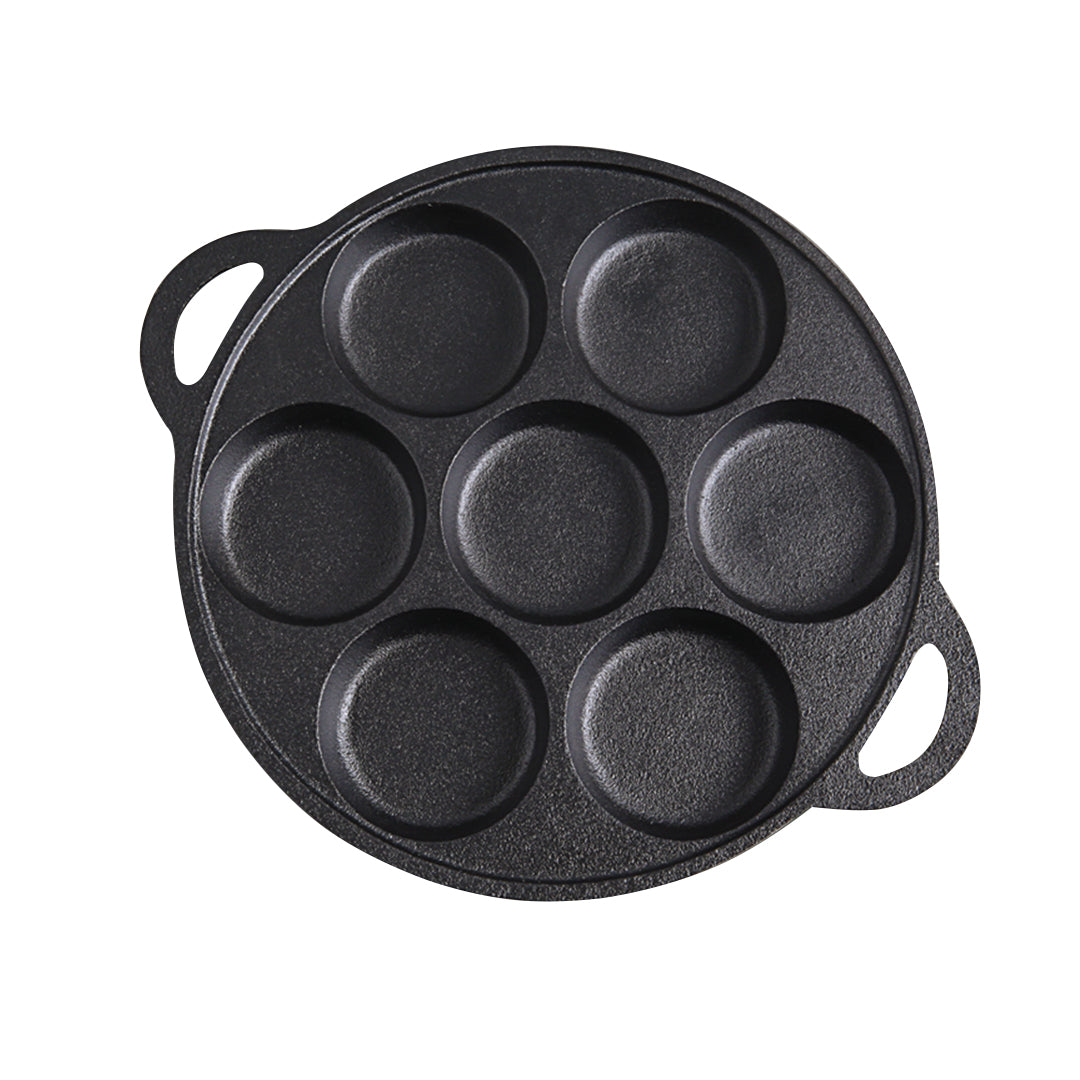 SOGA 31.5cm Cast Iron Takoyaki Fry Pan Octopus Balls Maker 7 Hole Cavities Grill Mold - Cafe Supply
