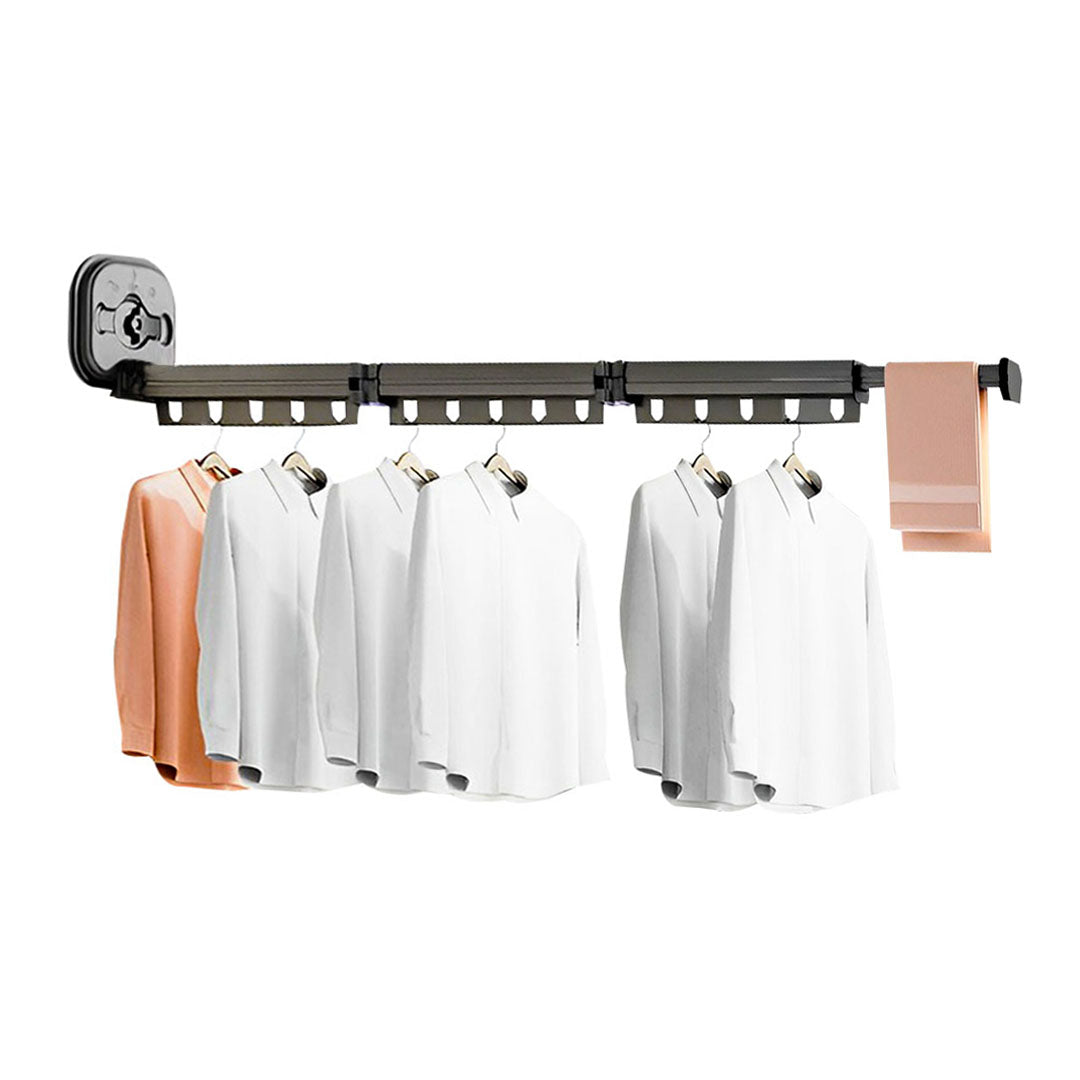 SOGA 127.5cm Wall-Mounted Clothing Dry Rack Retractable Space-Saving Foldable Hanger - Cafe Supply