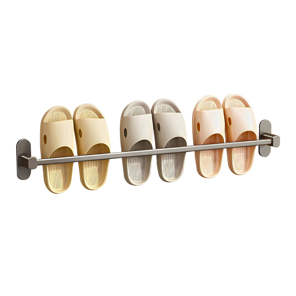 SOGA 69cm Wall-Mounted Slipper Organiser Adhesive Storage Space-Saving Wall Rack - Cafe Supply