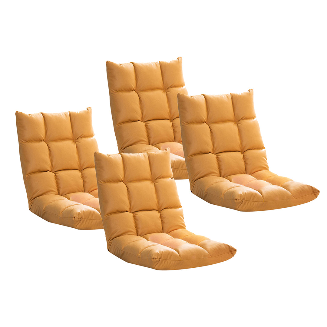 SOGA 4X Yellow Lounge Floor Recliner Adjustable Gaming Sofa Bed Foldable Indoor Outdoor Backrest Seat Home Office Decor - Cafe Supply