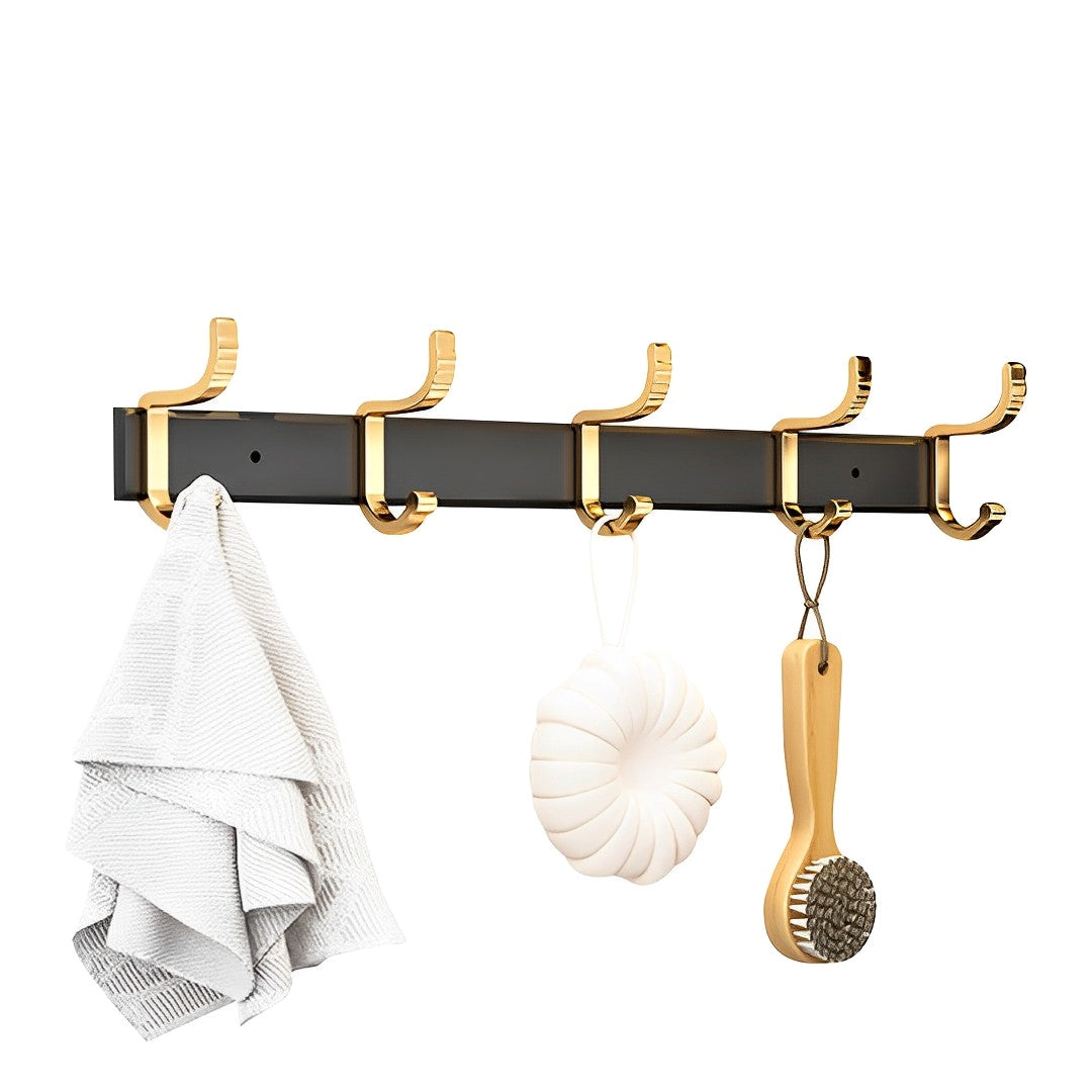 SOGA 41cm Wall Mounted Towel Rack Space-Saving Hanger Organiser with Durable Hooks - Cafe Supply