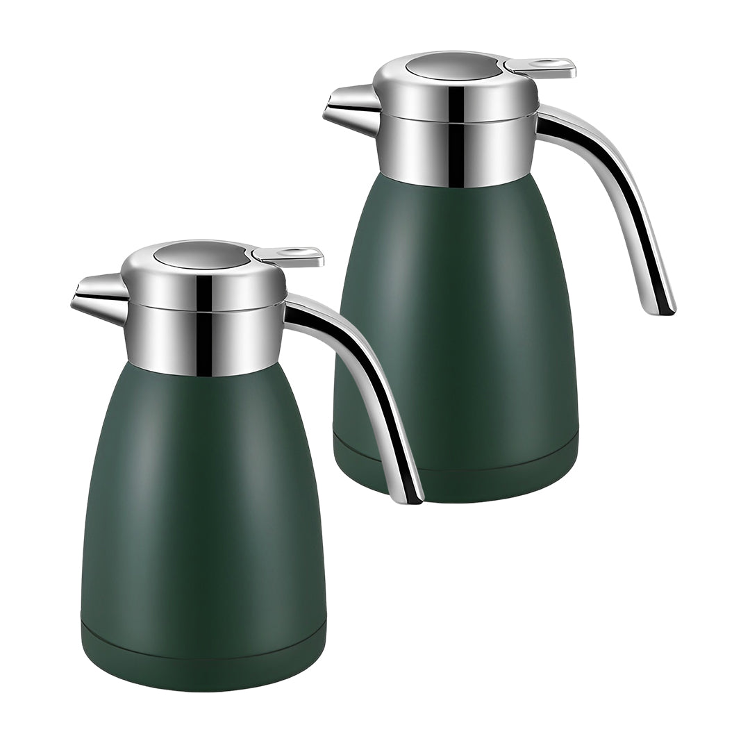 SOGA 2X 2.2L Stainless Steel Kettle Insulated Vacuum Flask Water Coffee Jug Thermal Green - Cafe Supply