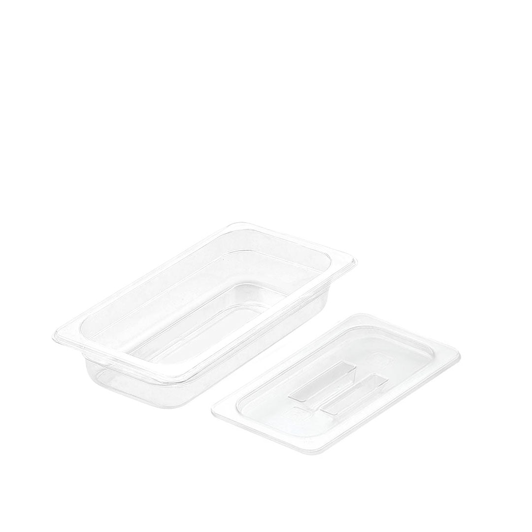 SOGA 65mm Clear Gastronorm GN Pan 1/3 Food Tray Storage with Lid - Cafe Supply