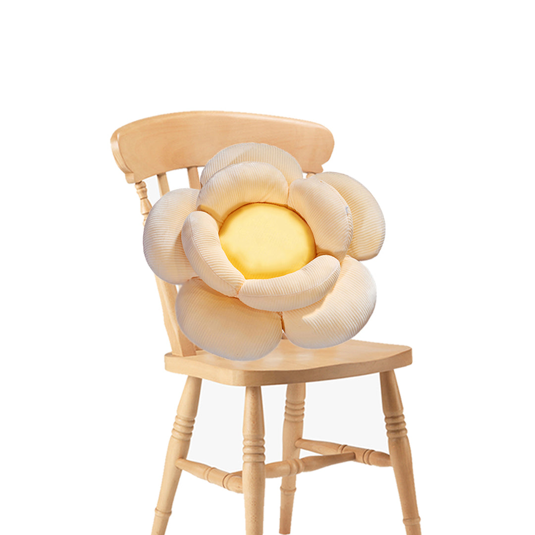 SOGA Beige Double Flower Shape Cushion Soft Bedside Floor Plush Pillow Home Decor - Cafe Supply