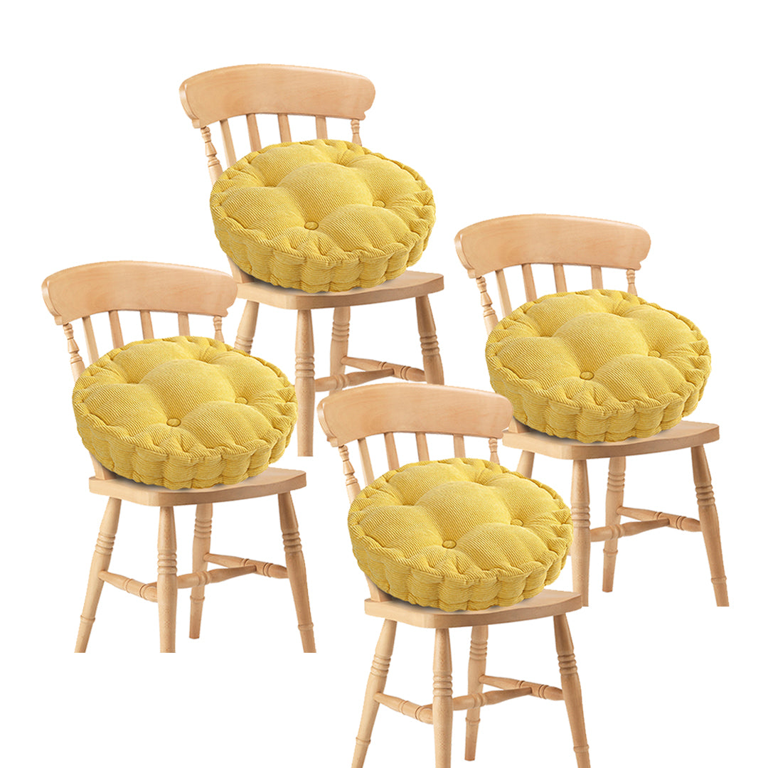 SOGA 4X Yellow Round Cushion Soft Leaning Plush Backrest Throw Seat Pillow Home Office Decor - Cafe Supply