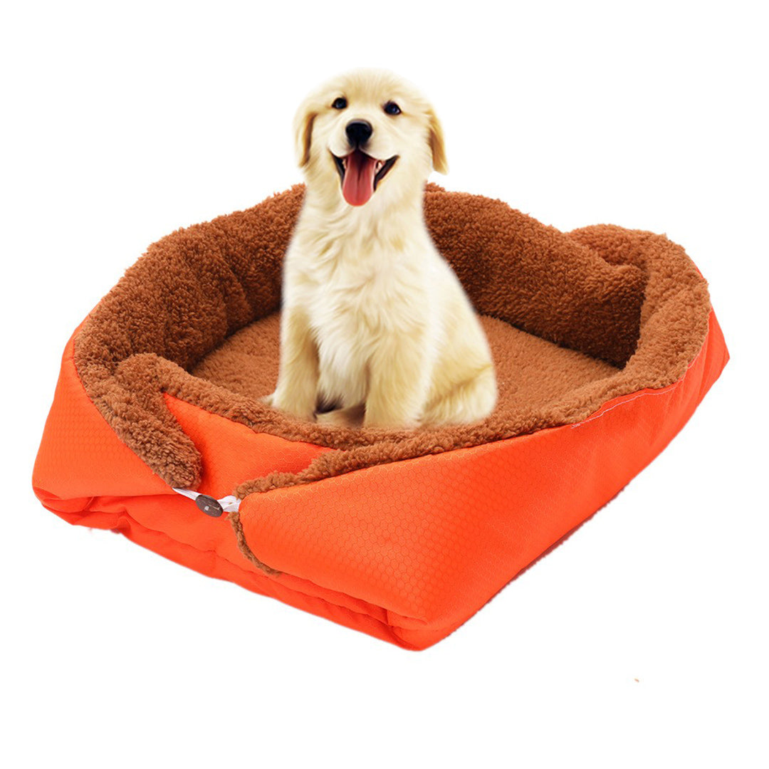 SOGA Orange Dual-purpose Cushion Nest Cat Dog Bed Warm Plush Kennel Mat Pet Home Travel Essentials - Cafe Supply