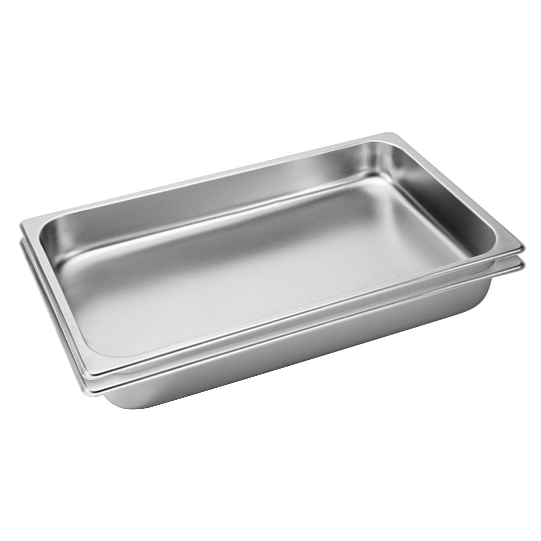 SOGA 2X Gastronorm GN Pan Full Size 1/1 GN Pan 6.5cm Deep Stainless Steel Tray - Cafe Supply