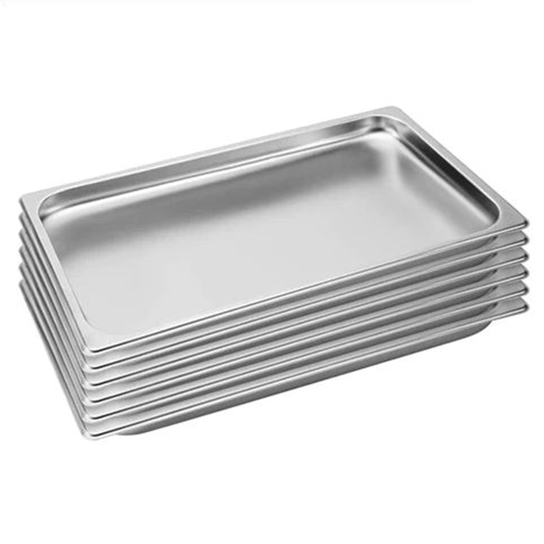 SOGA 6X Gastronorm GN Pan Full Size 1/1 GN Pan 2cm Deep Stainless Steel Tray - Cafe Supply