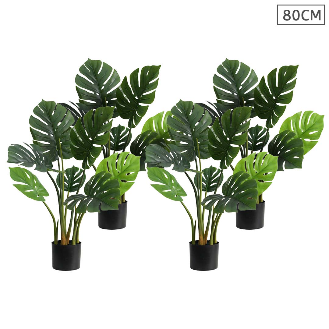 SOGA 4X 80cm Artificial Indoor Potted Turtle Back Fake Decoration Tree Flower Pot Plant - Cafe Supply
