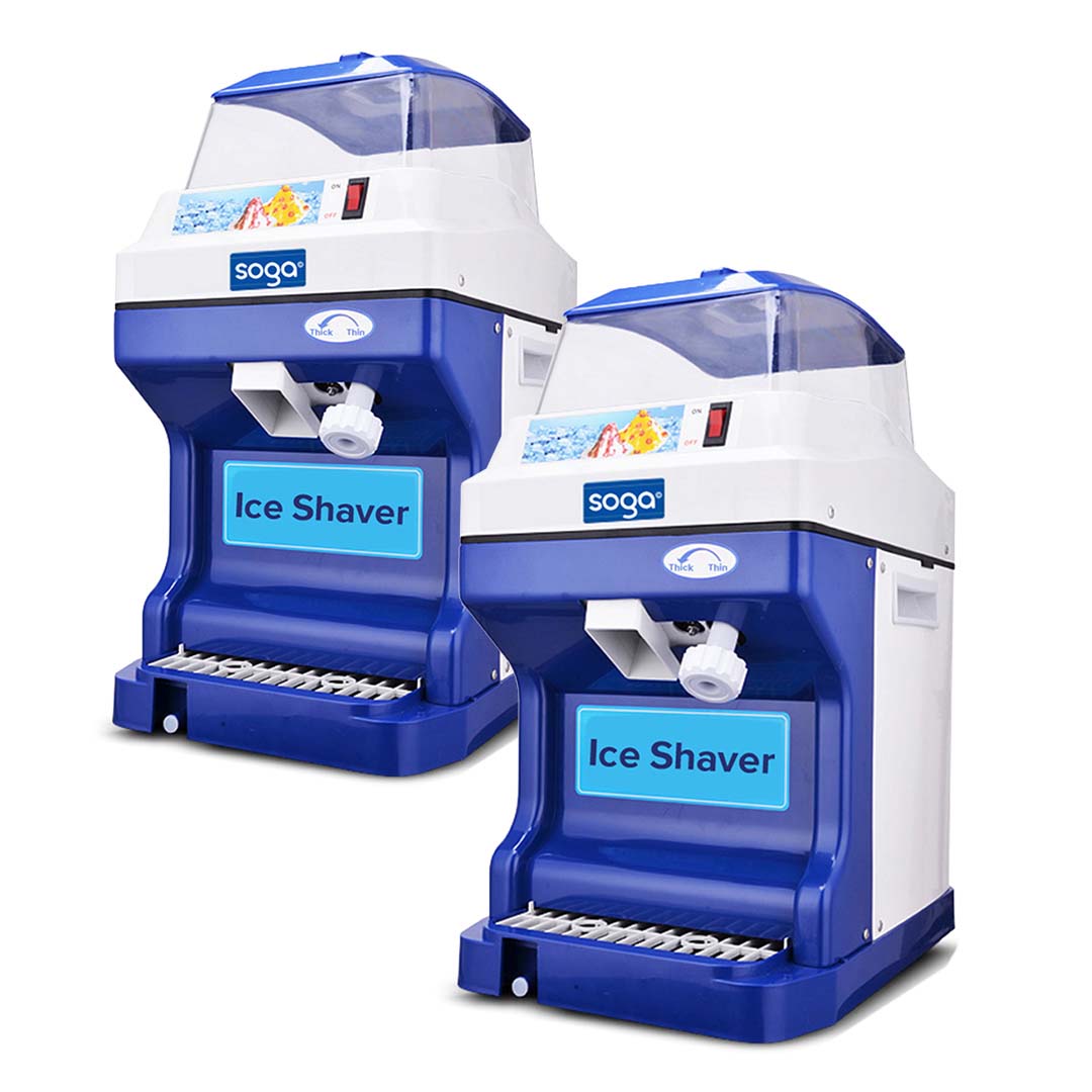 SOGA 2X Ice Shaver Commercial Electric Stainless Steel Ice Crusher Slicer Machine 180KG/h 88 - Cafe Supply