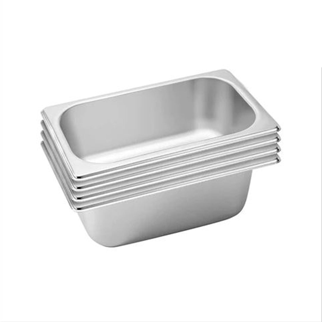 SOGA 4X Gastronorm GN Pan Full Size 1/3 GN Pan 10cm Deep Stainless Steel Tray - Cafe Supply
