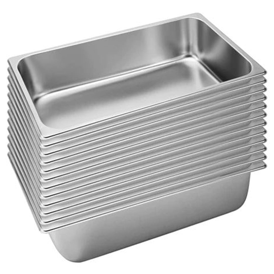 SOGA 12X Gastronorm GN Pan Full Size 1/1 GN Pan 15cm Deep Stainless Steel Tray - Cafe Supply
