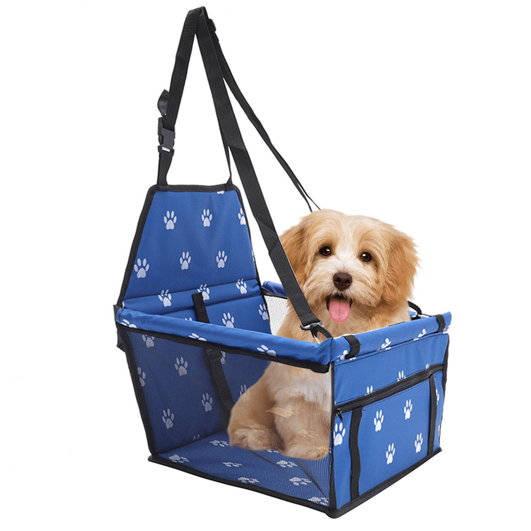 SOGA Waterproof Pet Booster Car Seat Breathable Mesh Safety Travel Portable Dog Carrier Bag Blue - Cafe Supply