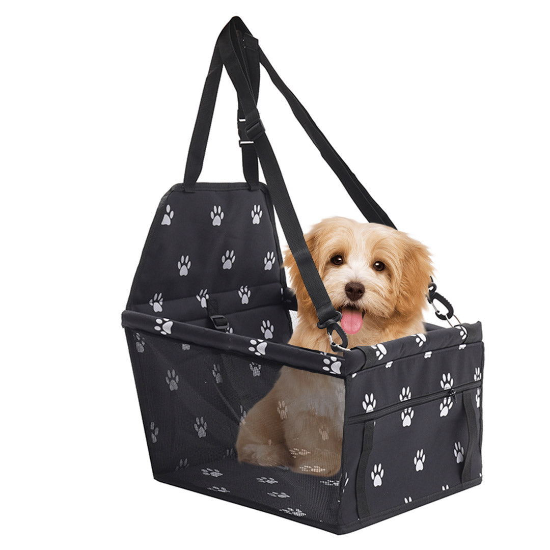 SOGA Waterproof Pet Booster Car Seat Breathable Mesh Safety Travel Portable Dog Carrier Bag Black - Cafe Supply