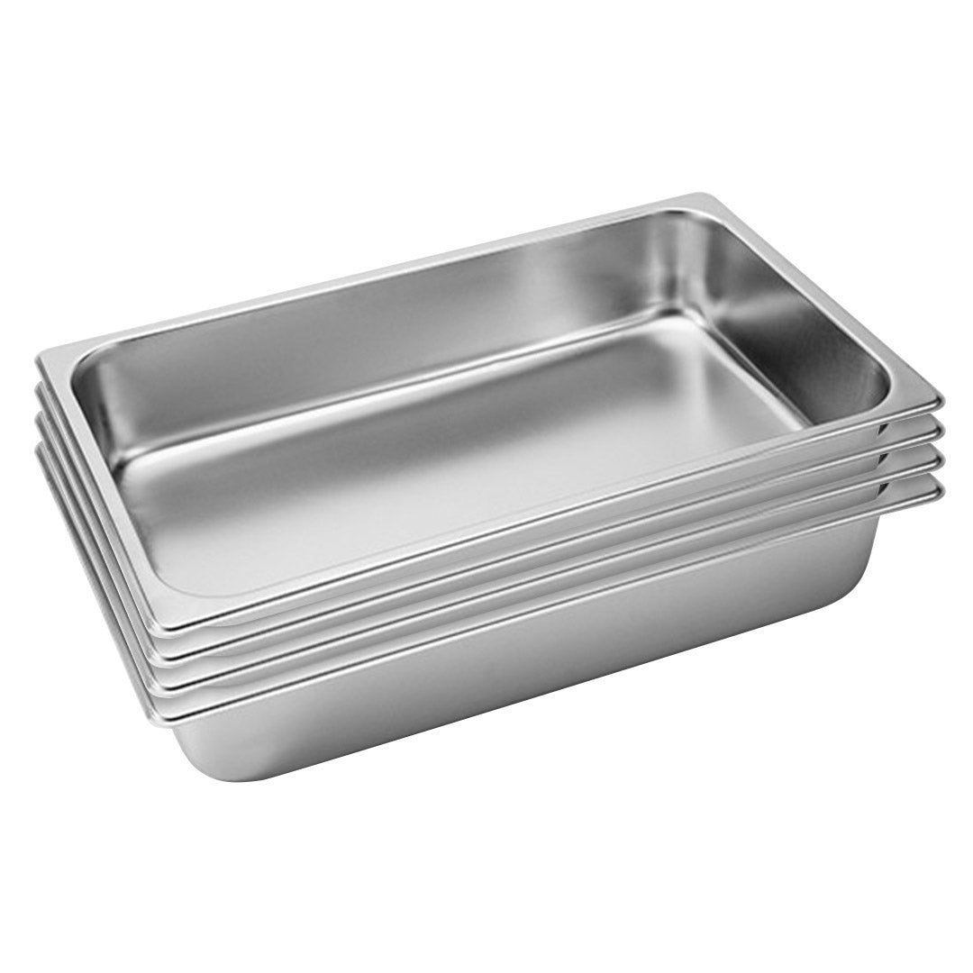 SOGA 4X Gastronorm GN Pan Full Size 1/1 GN Pan 10cm Deep Stainless Steel Tray - Cafe Supply