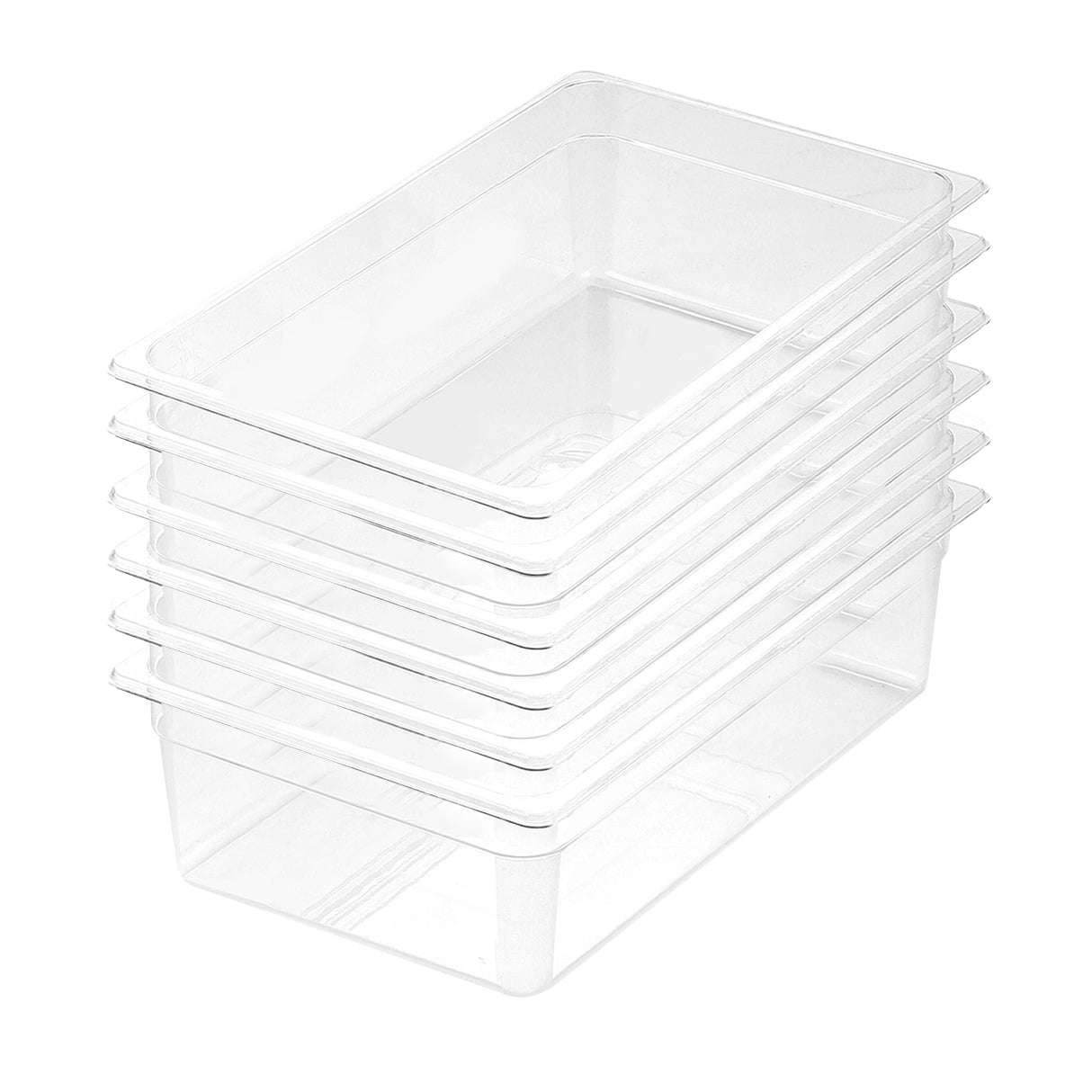 SOGA 150mm Clear Gastronorm GN Pan 1/1 Food Tray Storage Bundle of 6 - Cafe Supply