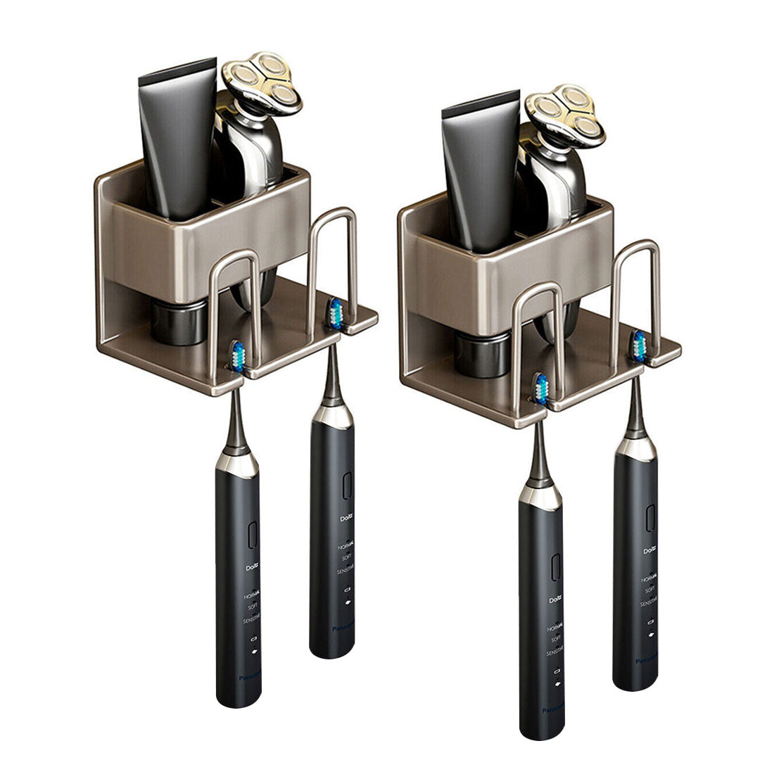 SOGA 2X 15cm Wall-Mounted Bathroom Storage Organiser Space Saving Adhesive Shelf Rack - Cafe Supply