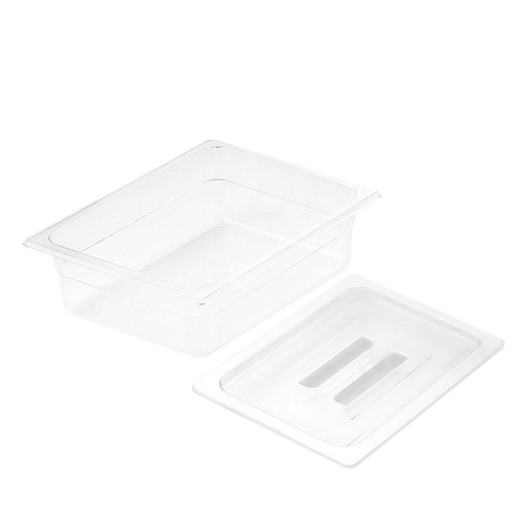 SOGA 100mm Clear Gastronorm GN Pan 1/2 Food Tray Storage with Lid - Cafe Supply