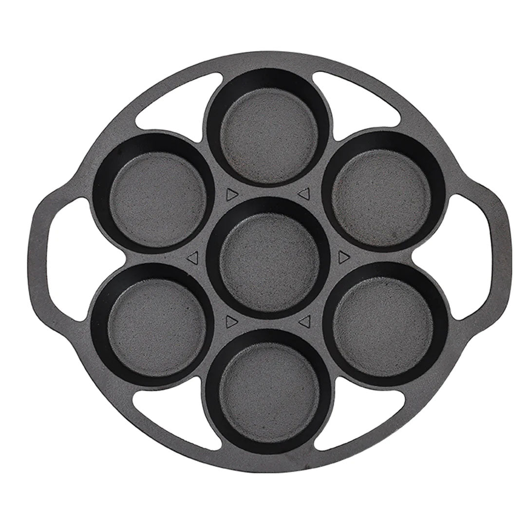 SOGA 32cm Cast Iron Takoyaki Fry Pan Octopus Balls Maker 7 Hole Cavities Grill Mold - Cafe Supply