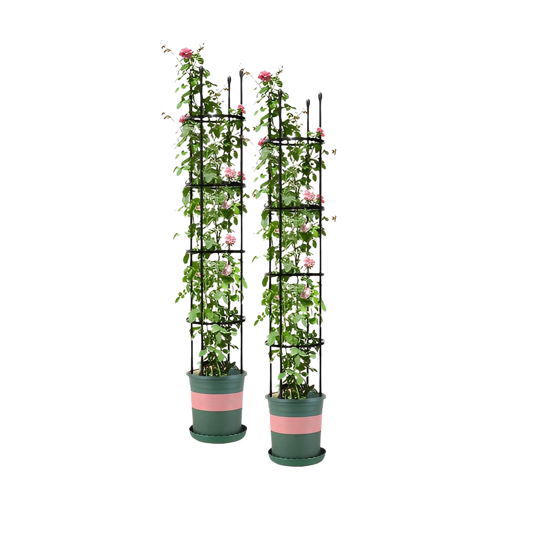 SOGA 2X 163cm 4-Bar Plant Frame Stand Trellis Vegetable Flower Herbs Outdoor Vine Support Garden Rack with Rings - Cafe Supply